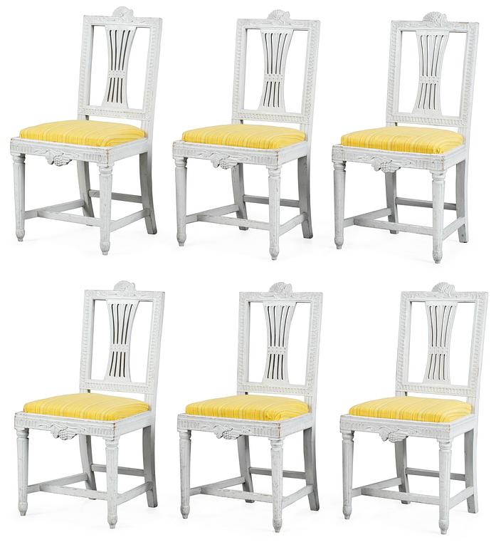 Six Gustavian circa 1800 chairs.