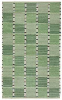 810. MATTA. "Falurutan, grön". Rölakan (flat weave). 233,5 x 139,5 cm. Signed AB MMF BN.