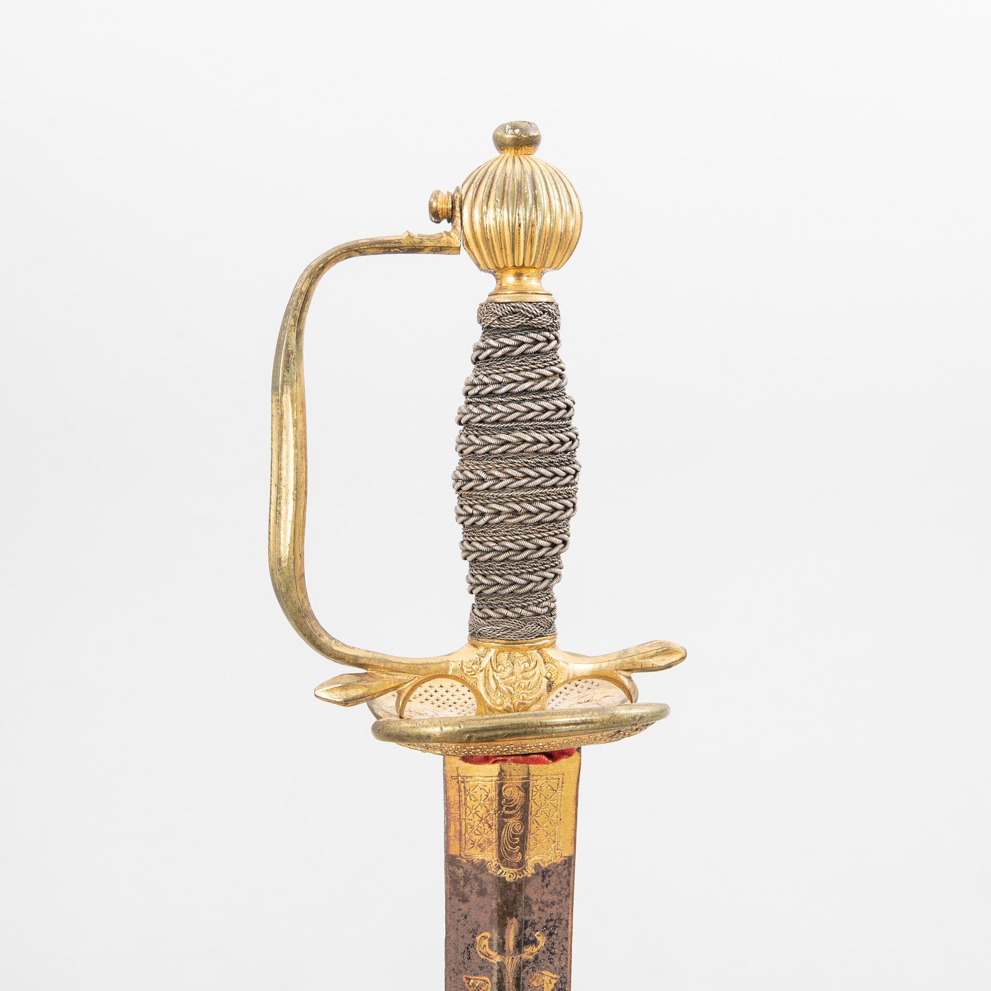 Värja för officer vid infanteriet, Sverige, gustaviansk.