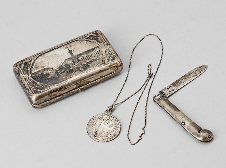 PARTI RYSKT SILVER, 3 delar. 1800-tal. Vikt ca 183 g.
