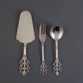 A 14 piece Norwegian silver cutlery set, mid 20th Century.