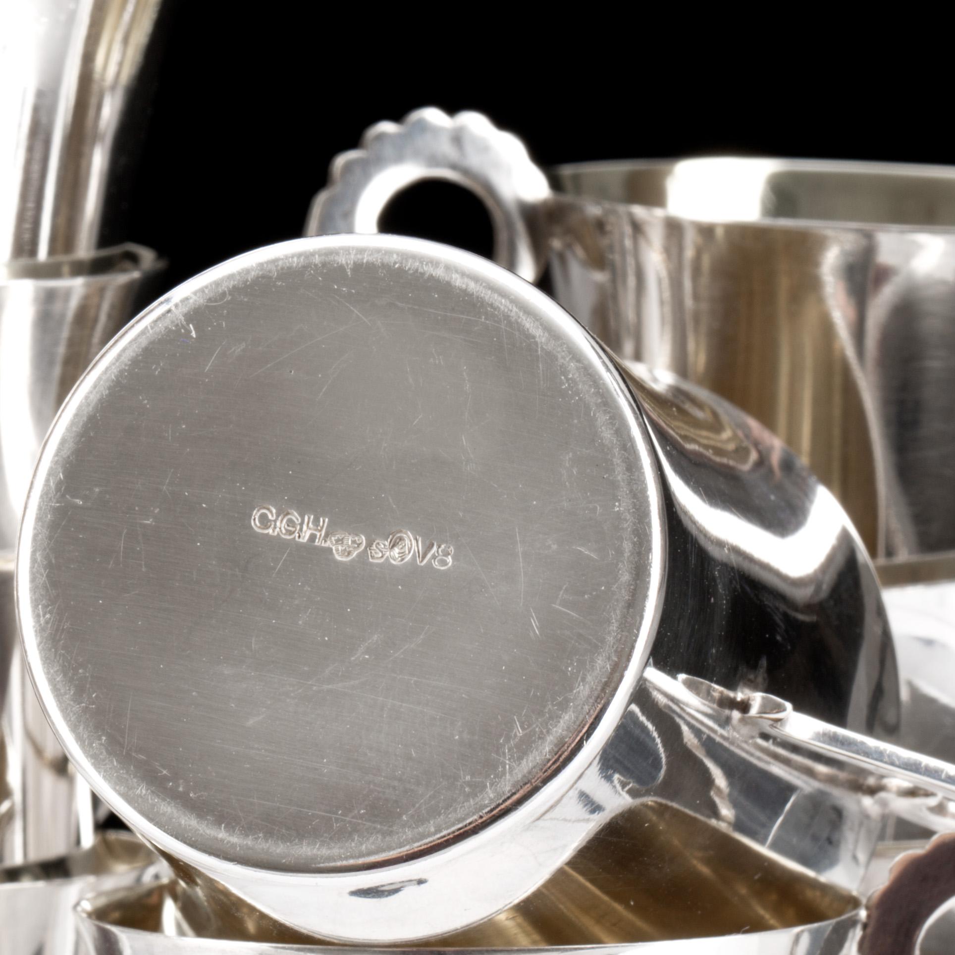 PUNSCHMUGGAR, silver, 10 st. GAB, Stockholm 1947. Vikt ca 300 gr.
