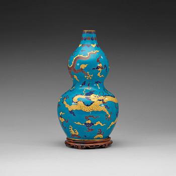 379. A gourd shaped cloisonné vase, Republic (1912-49).