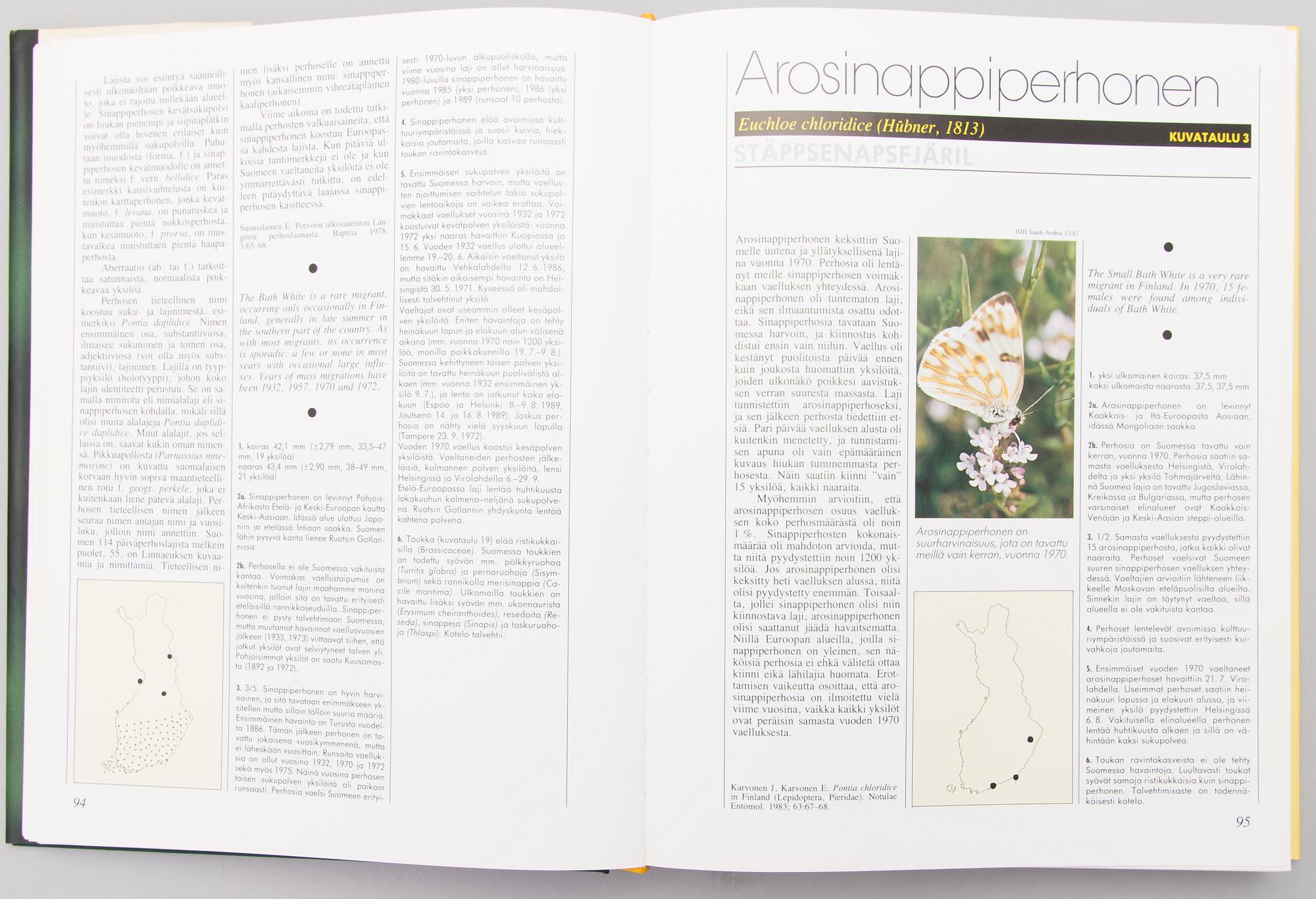 Four books about butterflies in Sweden, Finland and former Soviet Union. 1900-2003.