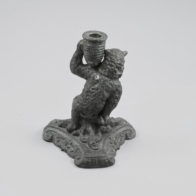 LJUSSTAKE, vitmetall, omkring 1900.