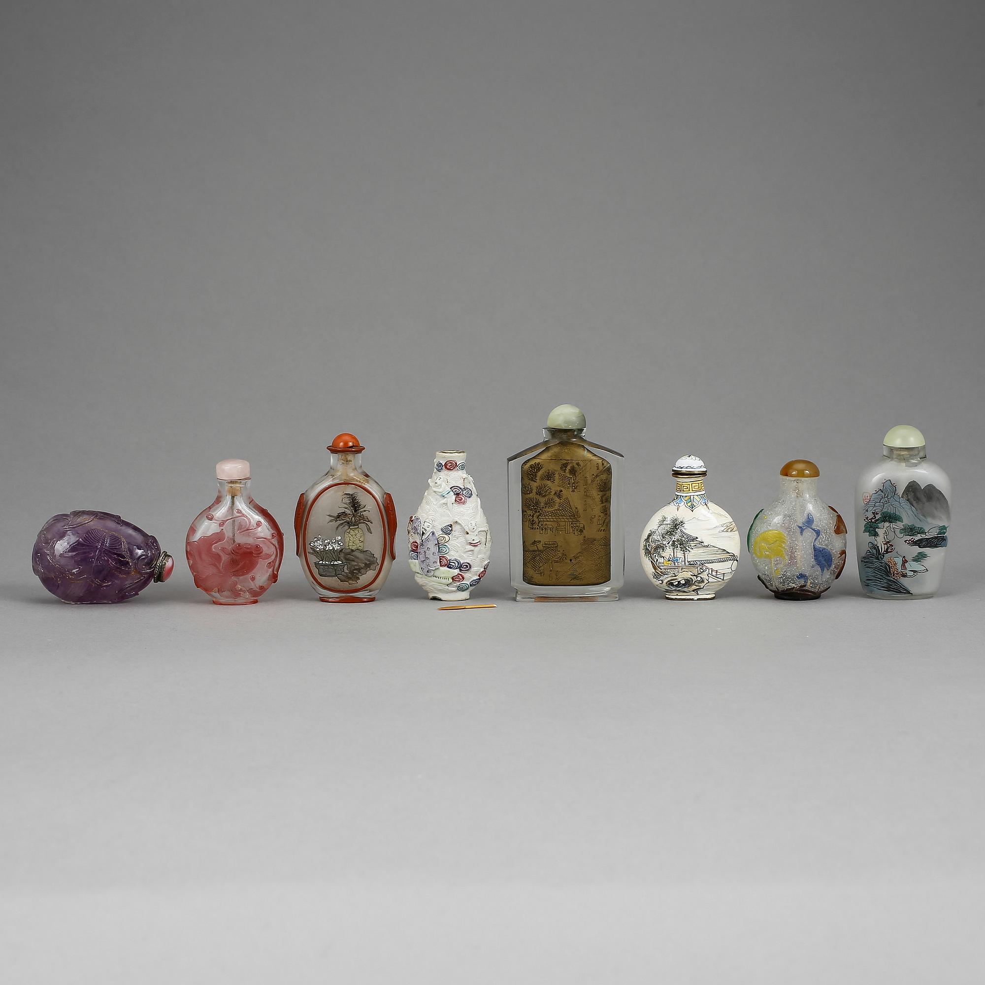 SNUSFLASKOR, 8 st, Kina, 1800-/1900-tal.