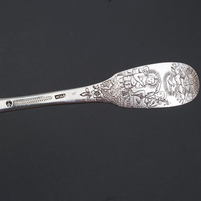 A Baltic 18th century silver spoon.