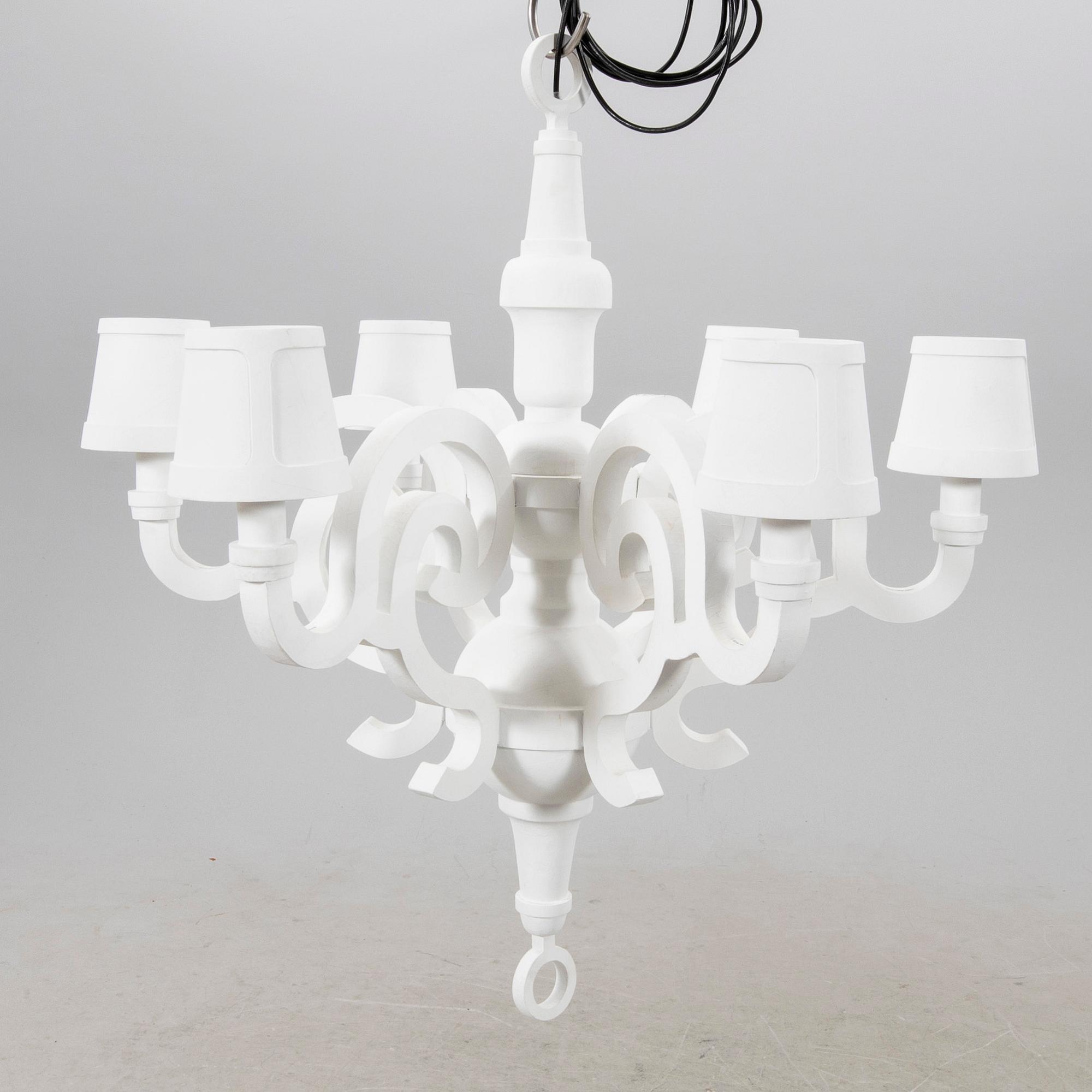 Studio Job, a pair ceiling chandelier, "Paper chandelier L" for Moooi 2000s.