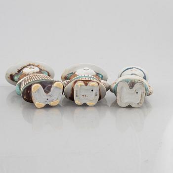 Lisa Larson, figuriner, 6 st, stengods, ur serien "Sekelskifte", Gustavsberg.