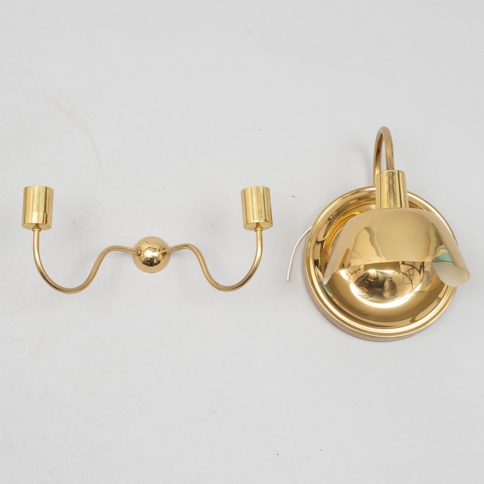 Josef Frank, wall lamps, 2 pcs, model 2335 and 2389, Svenskt Tenn.