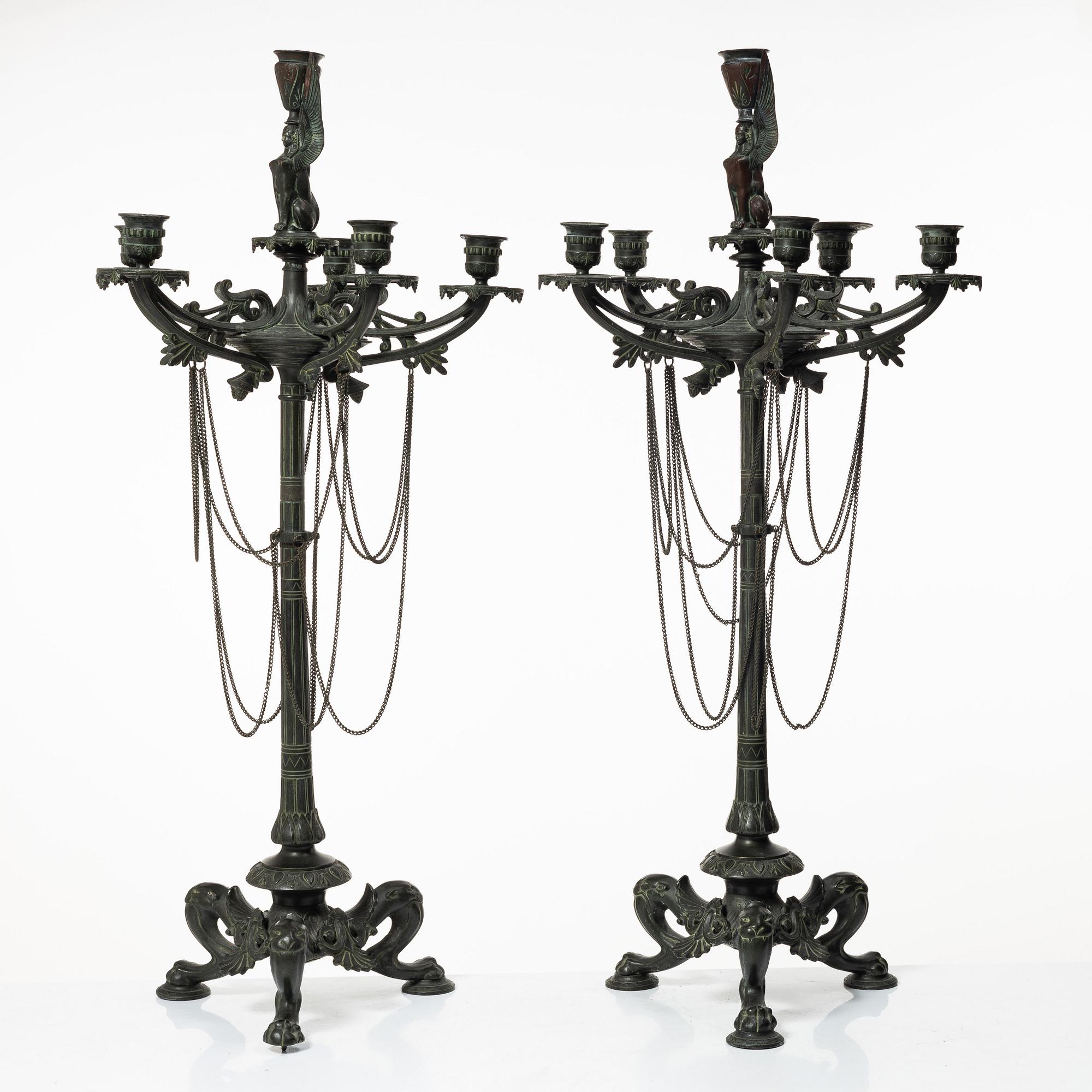 A pair of candelabras, late 19th century.