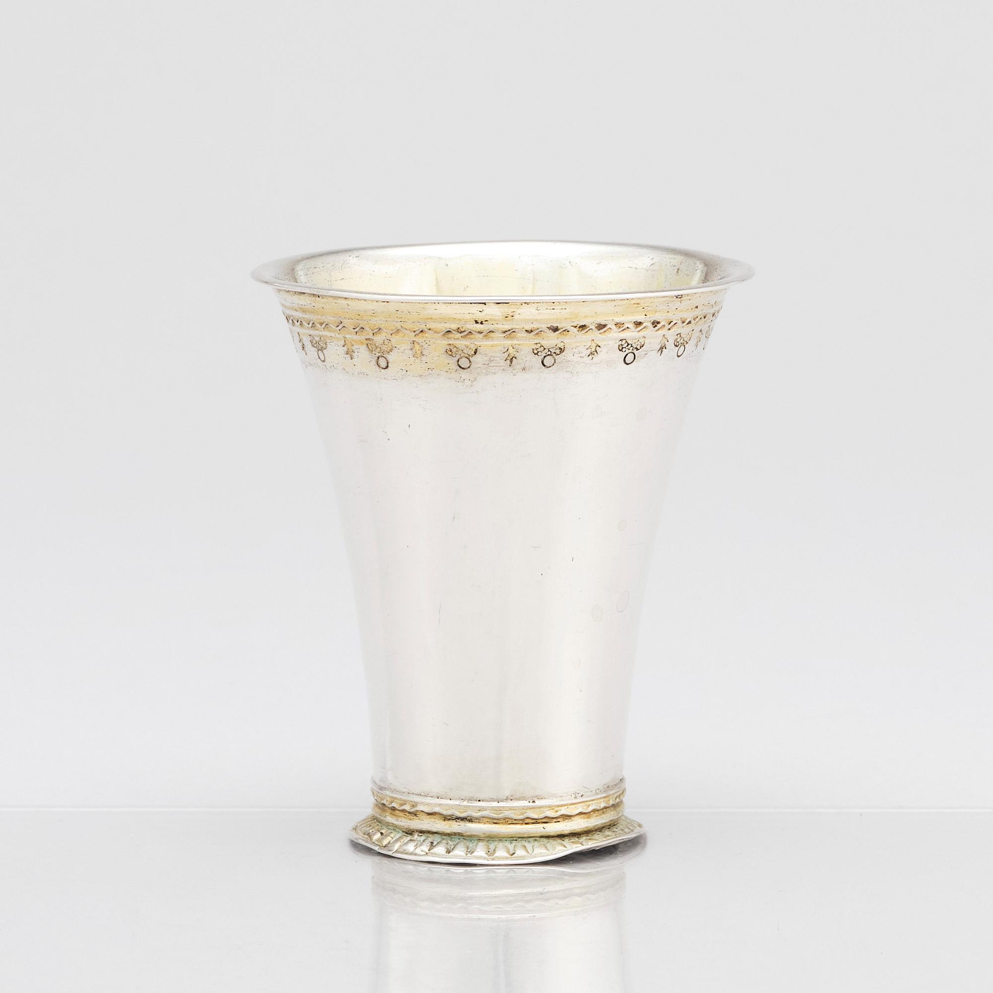 Conrad Heitmüller, bägare, silver, Nyköping 1775.