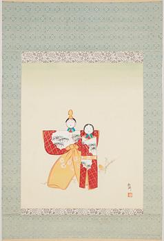OKÄNDA KONSTNÄRER, rullmålningar 5 st. Japan, 1900-tal.