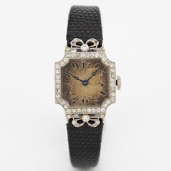 Wristwatch, platinum/diamonds, 20.5 mm.