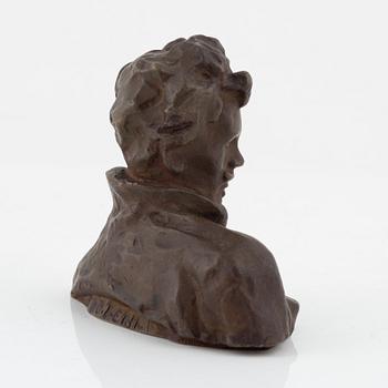Carl Eldh, sculpture, bronze, signed. Height 9 cm.