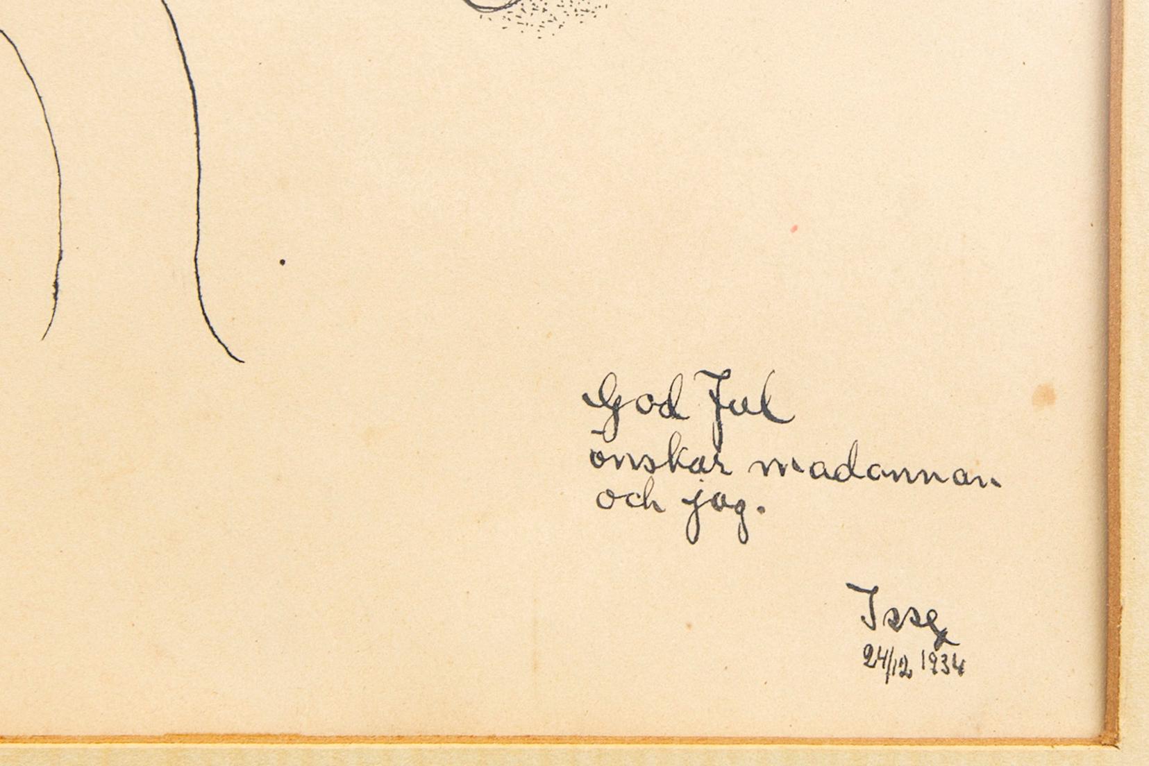 Esaias Thorén, two drawings, signed -34 & -44.