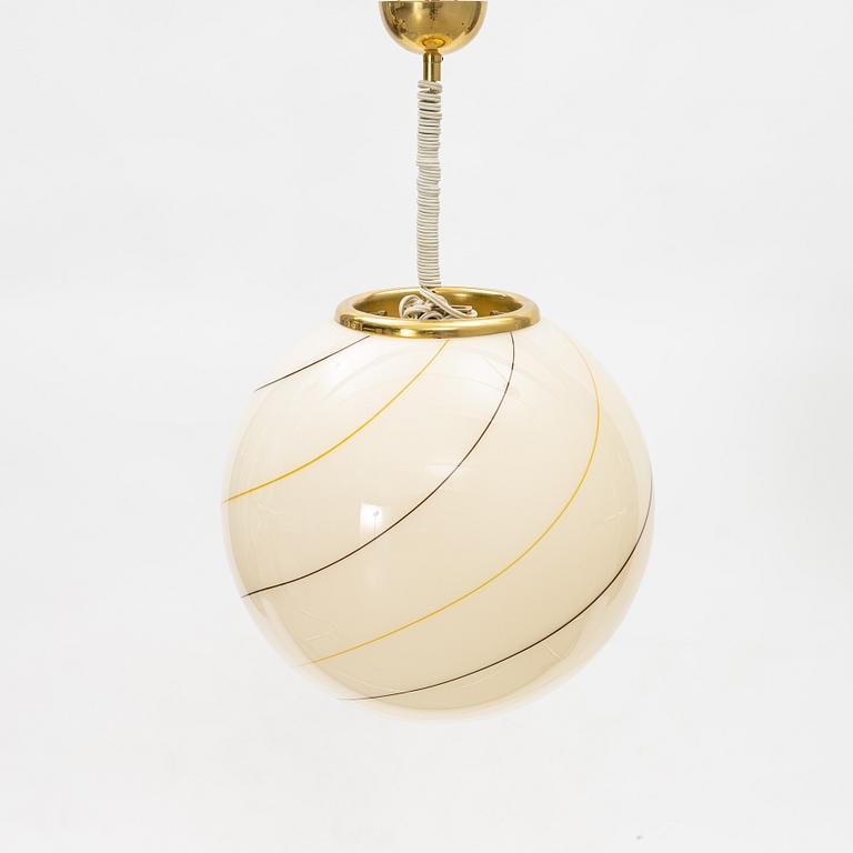 A glass ceiling lamp, probably Murano, Italy, second half of the 20th Century.