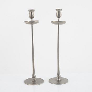 Josef Frank, a pair of pewter candlesticks, Svenskt Tenn, Stockholm 1960.