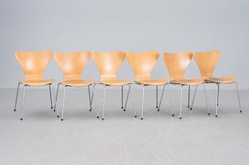 STOLAR, 6 st, "Sjuan", Arne Jacobsen för Fritz Hansen.
