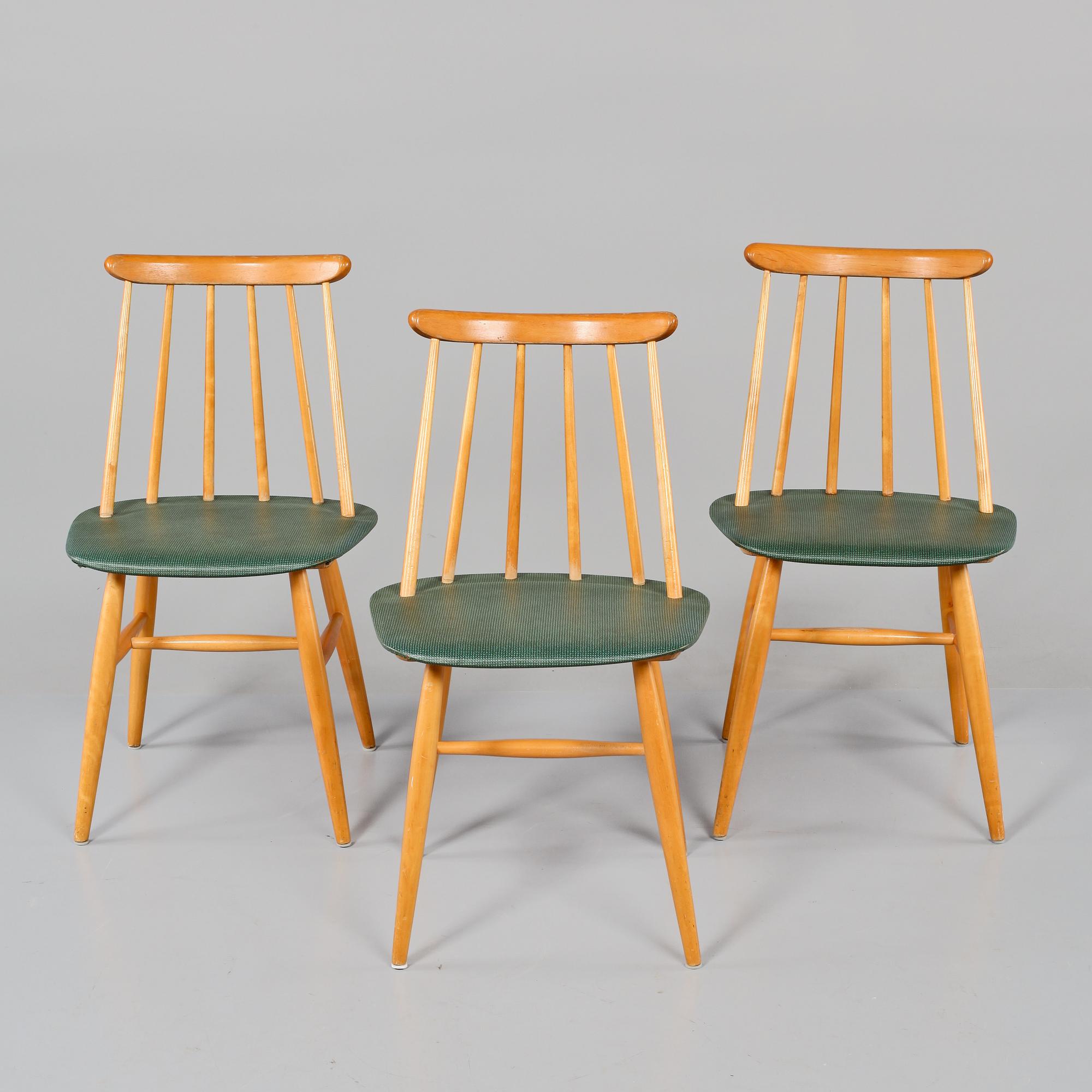STOLAR, 3 st, "Fanett", Ilmari Tapiovaara, Edsbyverken, 1950/1960-tal.