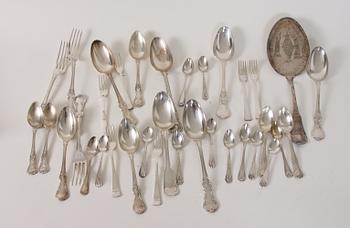 PARTI BESTICKSERVISDELAR, bla nysilver, ca 70 delar.