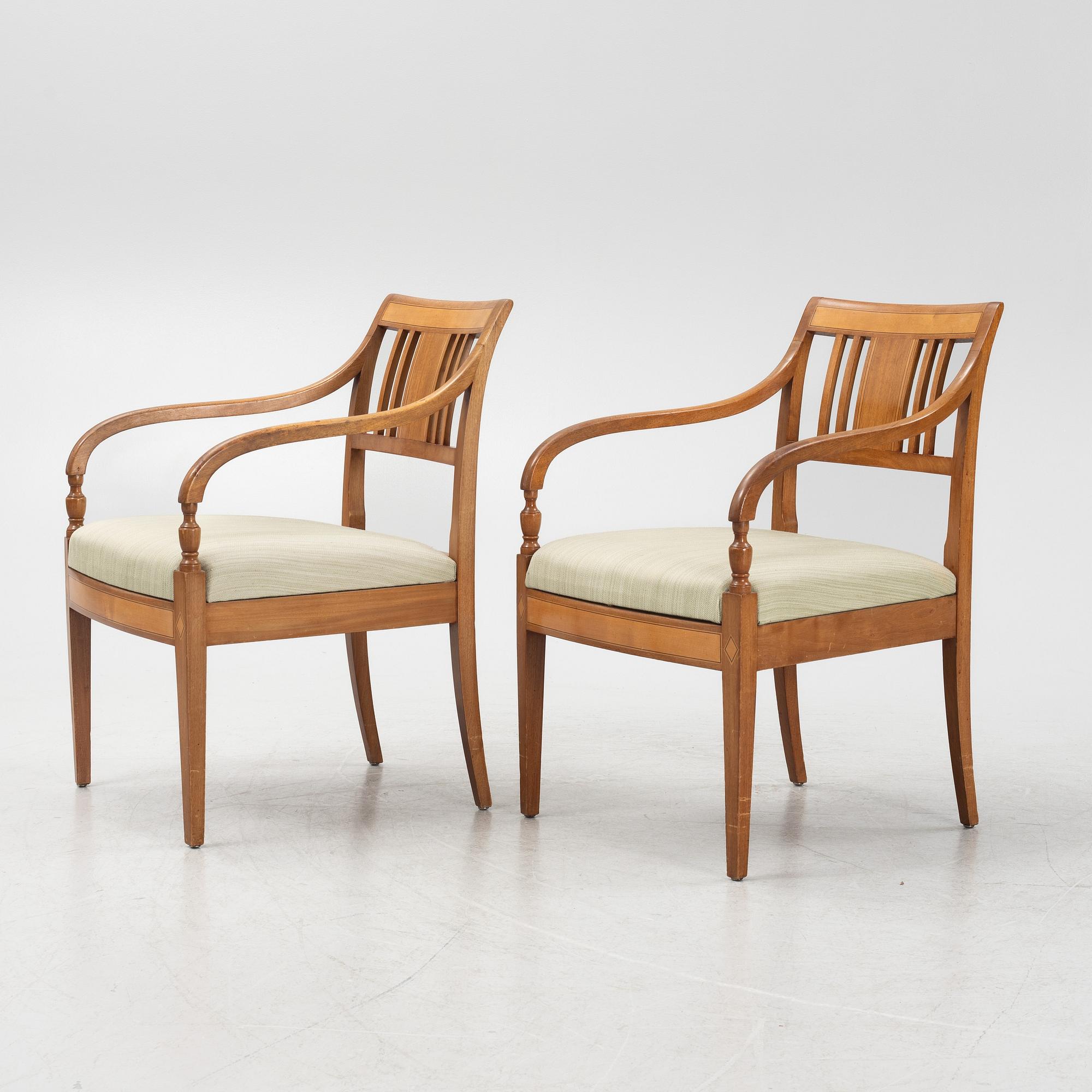 Pair of armchairs, Karl Johan, first half of the 19th century.