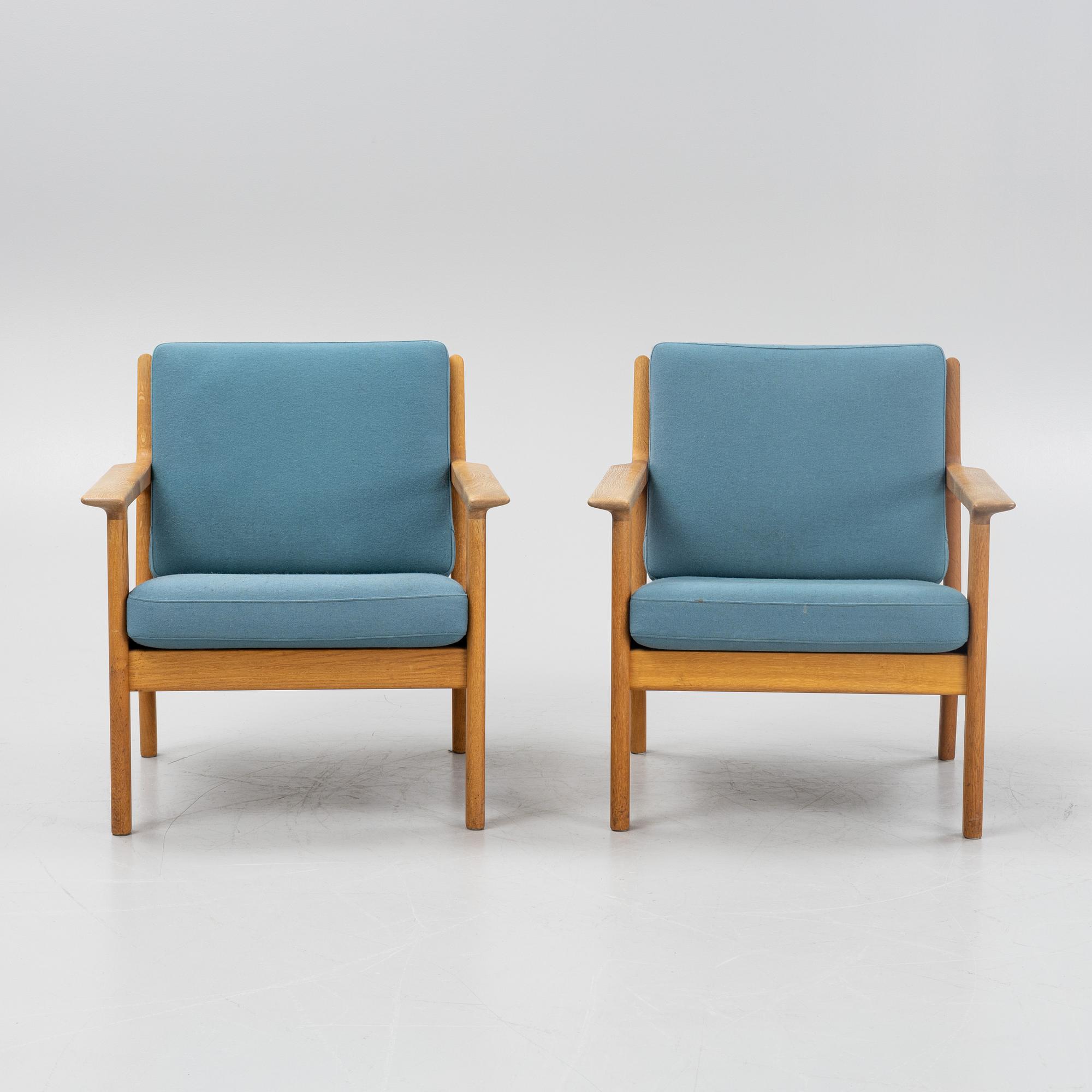 Hans J Wegner, fåtöljer, ett par, "GE-265", Getama, Gedsted, Danmark.