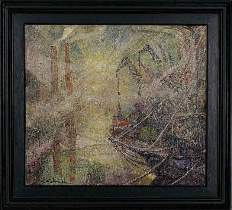 OKÄND KONSTNÄR, olja på duk, ev. sign. K. Katman, dat -67.