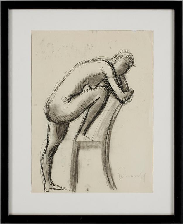 ISAAC GRÜNEWALD, teckning, sign.