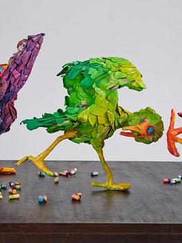 Nathalie Djurberg & Hans Berg, "A Thief Caught in the Act (Flock of Birds)".