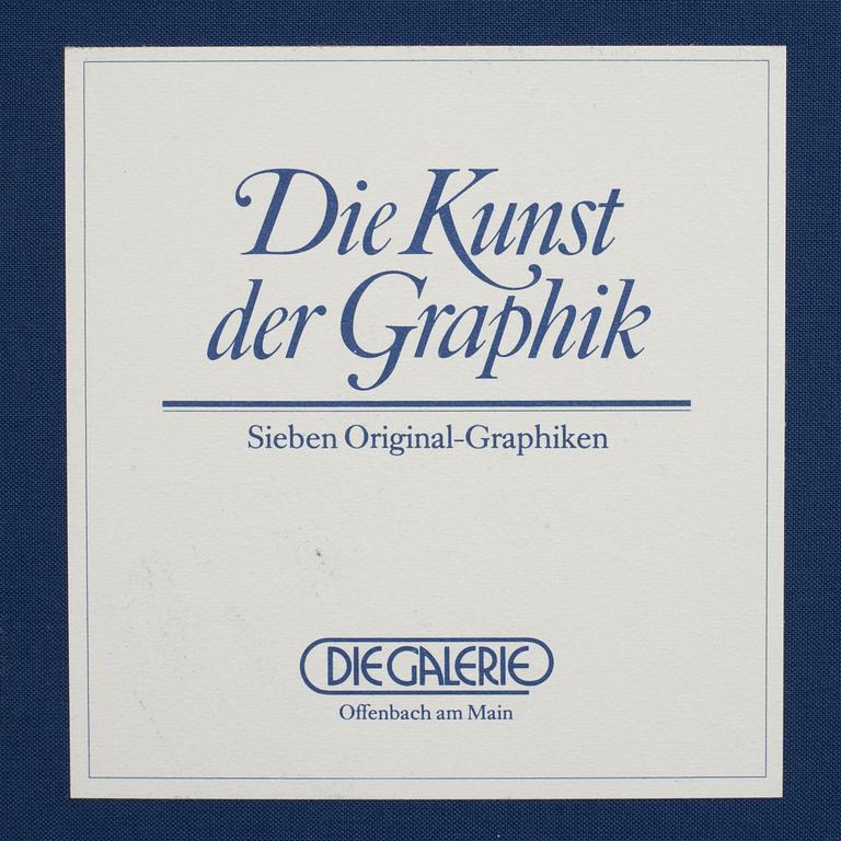 GRAFIK, 6 st, ur mappen "Die Kunst Der Graphik", Die Galerie, Offenbach am Main, signerade och numrerade 4339/10000.