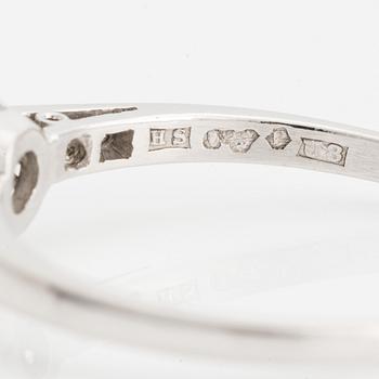 Ring, platinum with brilliant-cut diamond, Strömdahl, Stockholm 1946.