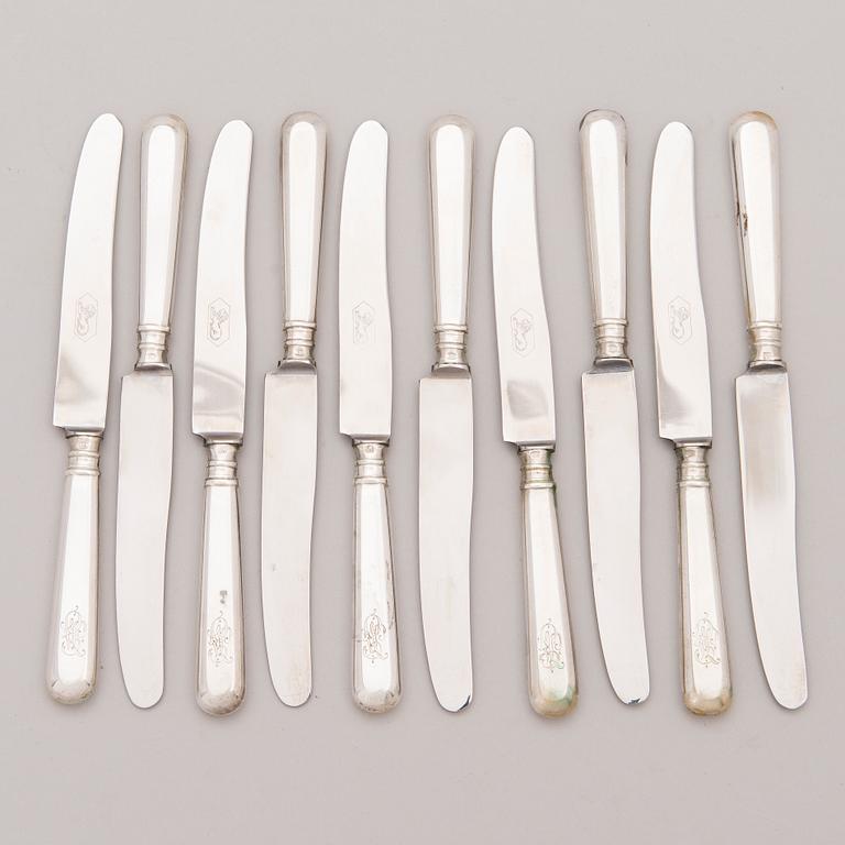 A 20-piece silver Russian cutleryset Moscow 1896.