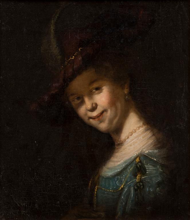 SASKIA VAN UYLENBURGH AS A YOUNG GIRL. AFTER REMBRANDT.