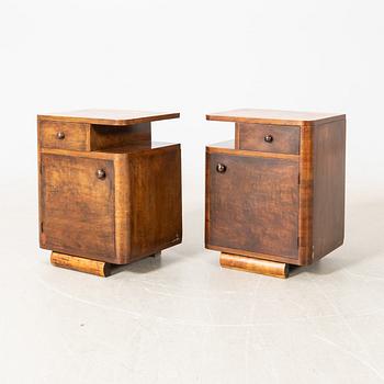 Sängbord, ett par, Art Deco 1900-talets första hälft.
