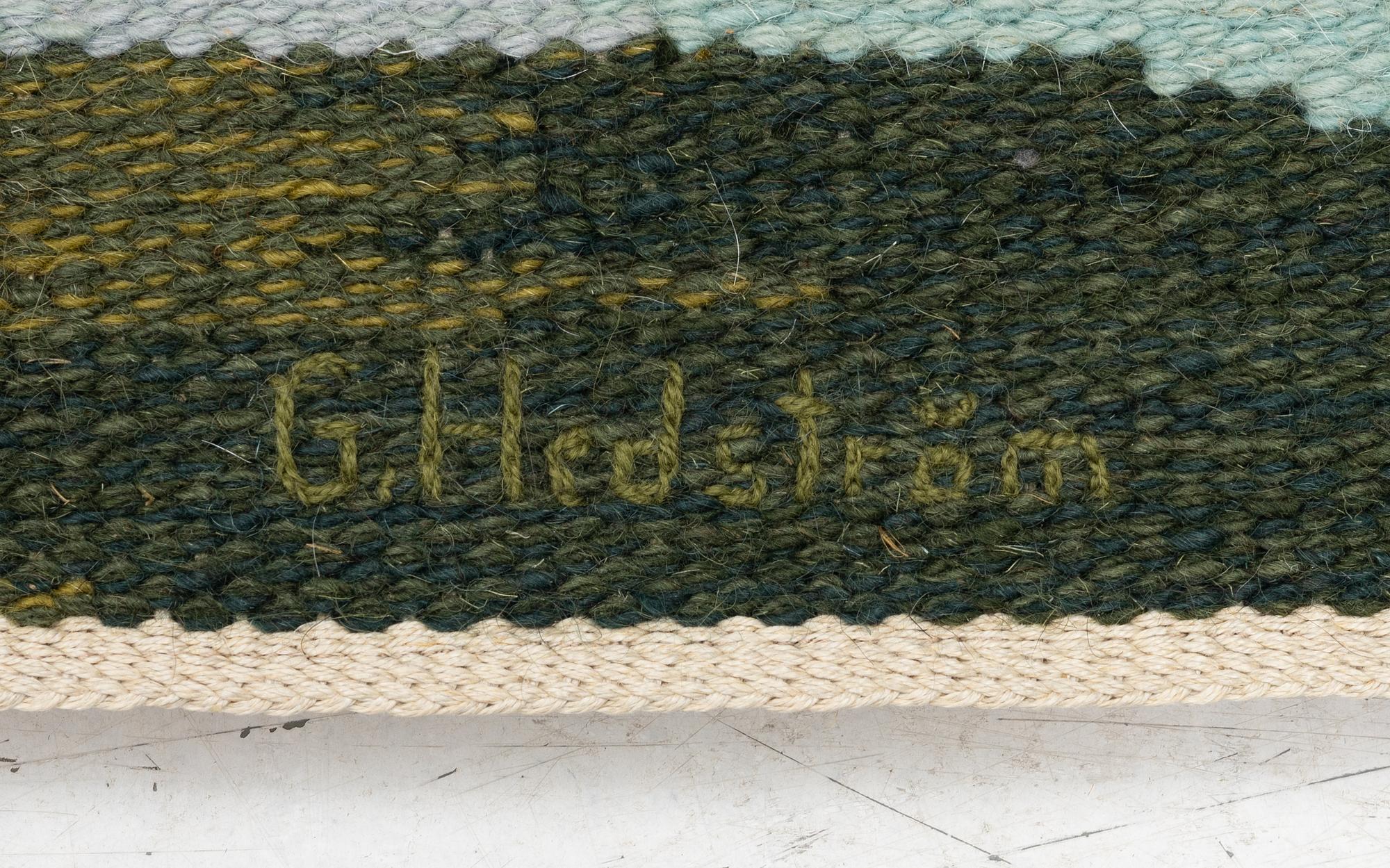 Gösta Hedström, bildväv, "Galtispuoda", Gammelstads Handväveri, signerad G Hedström, ca 50 x 165 cm.