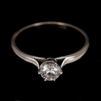 RING, vitguld 18K, briljantslipad diamant ca 0,25 ct. Paino 2,5 g.