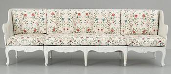 A sofa in the style of rococo, partly 18th cent.