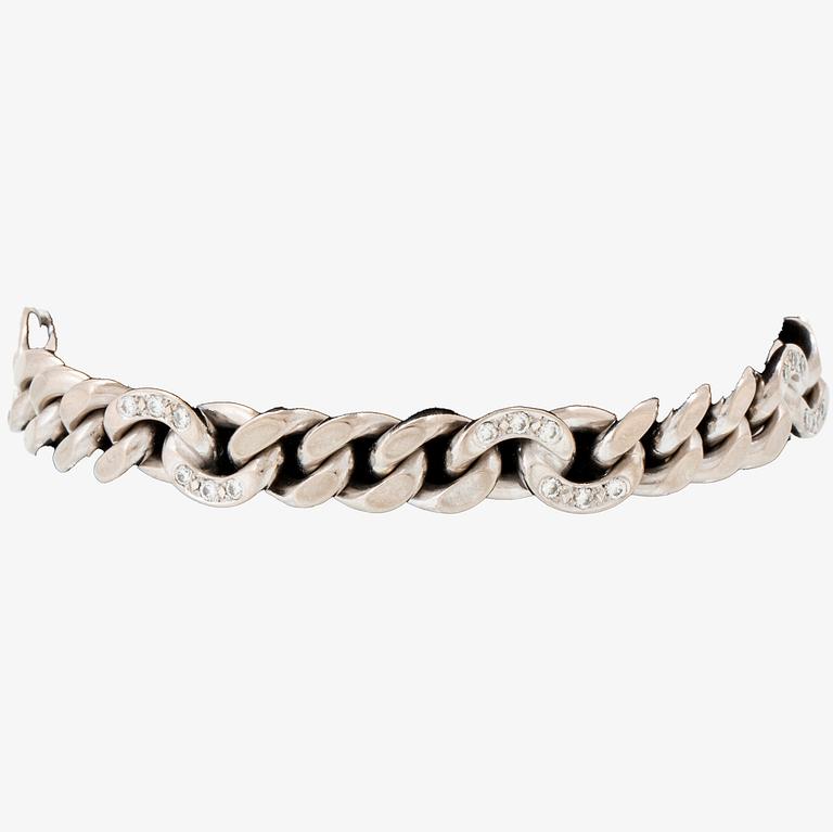 Armband pansarlänk 18K vitguld och briljanter ca 0,72 ct Hellströms guld 2003.