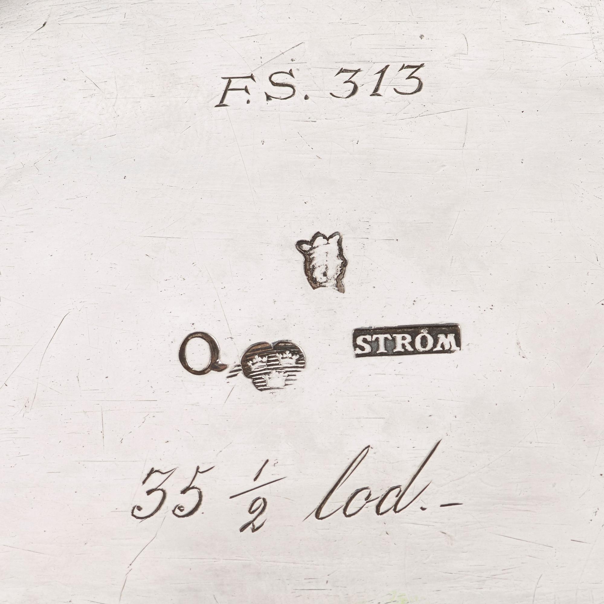 SOCKERSKRIN, av Fredrik Petersson Ström, Stockholm 1774. Rokoko.