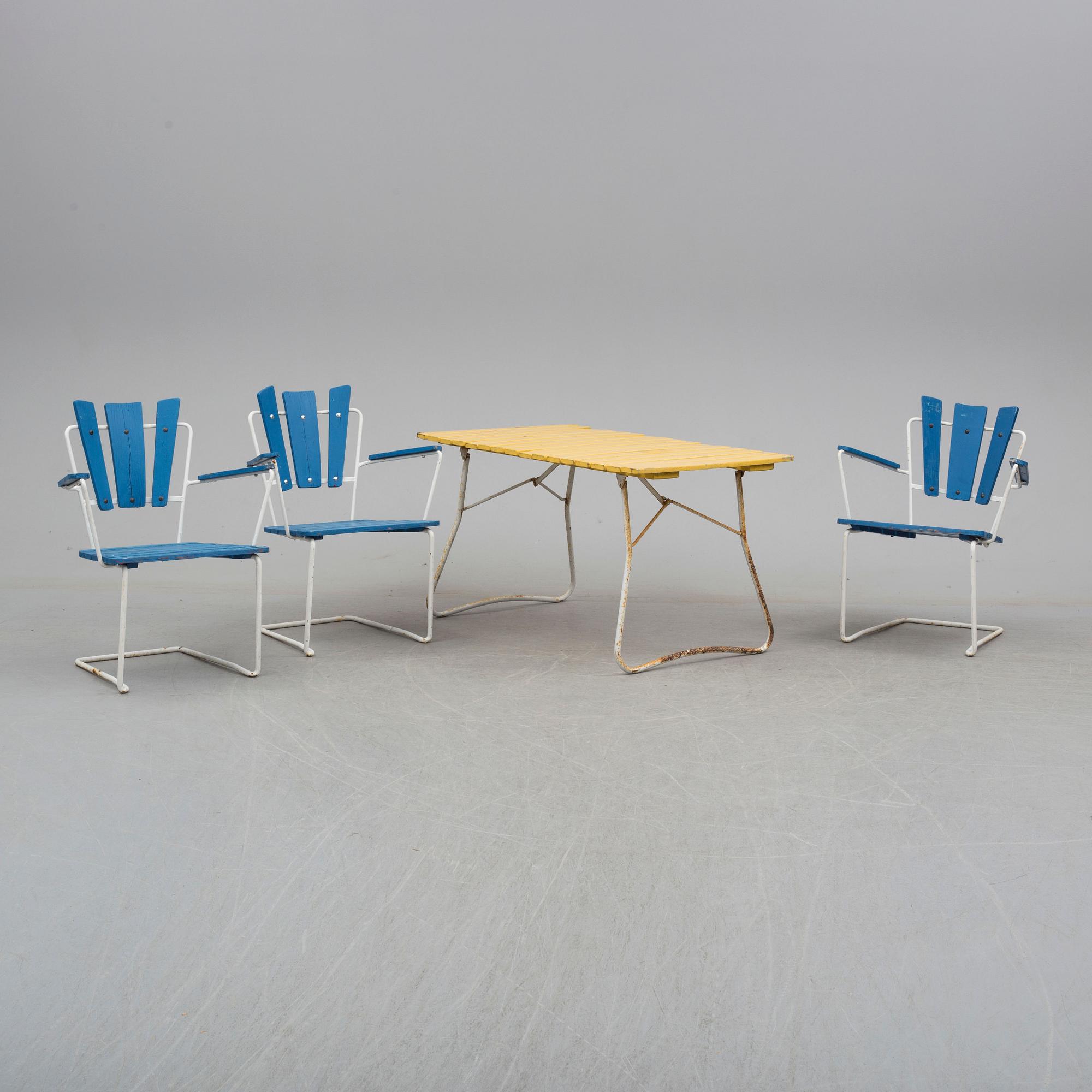 TRÄDGÅRDSGRUPP, 4 delar, 1900-talets mitt.