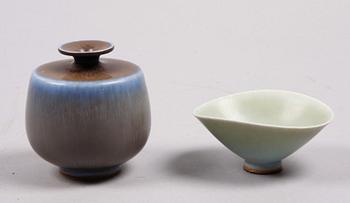 VAS samt SKÅL, stengods, Berndt Friberg, Gustavsberg.