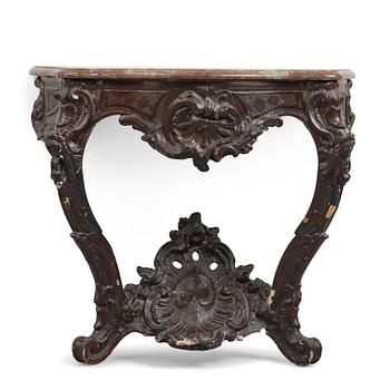 42. A rococo console table by A. Flodin (master in Stockholm 1758-74).