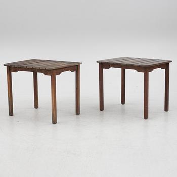 Carl Malmsten, garden table, a pair, "Bergshamra", Igelstaverken, second half of the 20th Century.