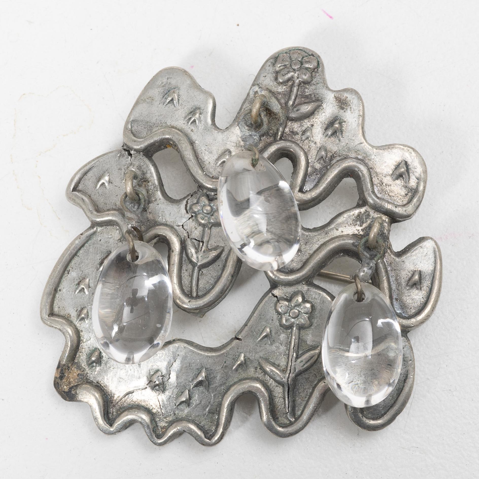 Estrid Ericson, a pewter brooch, model number Z 3874, Svenskt Tenn, 1940s.