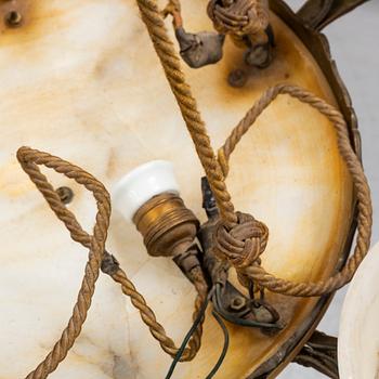 An alabaster ceiling light, 1920's/30's.