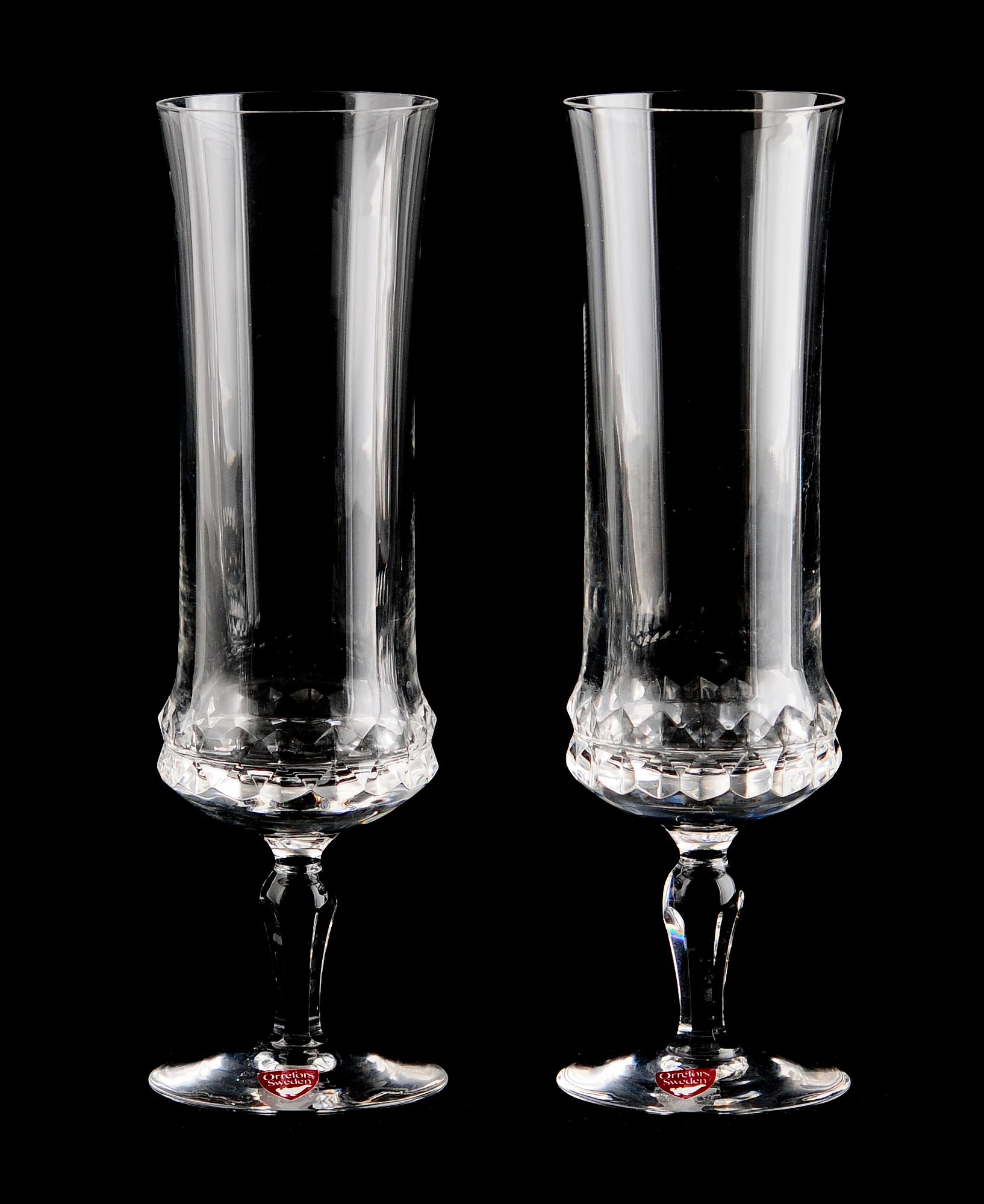 CHAMPAGNEGLAS,  6 st, "Silvia", Ingeborg Lundin, Orrefors.