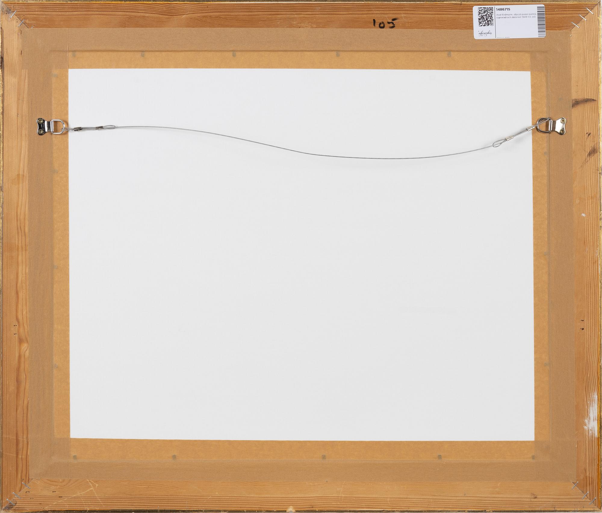 Axel Erdmann, oil on paper-panel, signed and dated 1949-53.