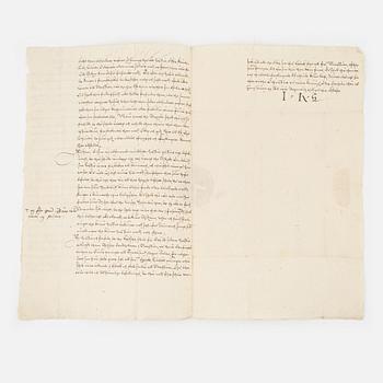 Brev undertecknat av Johan III.