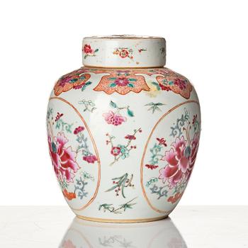 A famille rose jar with cover, Qing dynasty, Qianlong (1736-95).